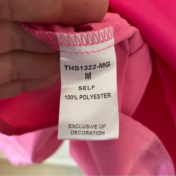 THML Women’s Pink Panel Ruffle Tiered Dress Size Medium - Picture 7 of 8